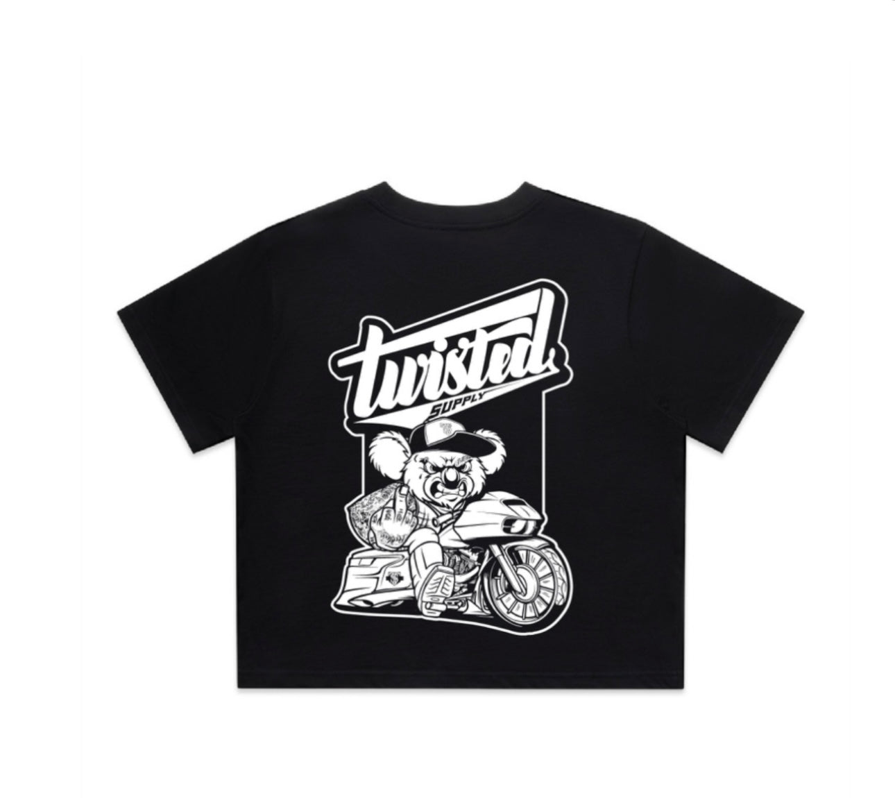 Crop koala tee b&w