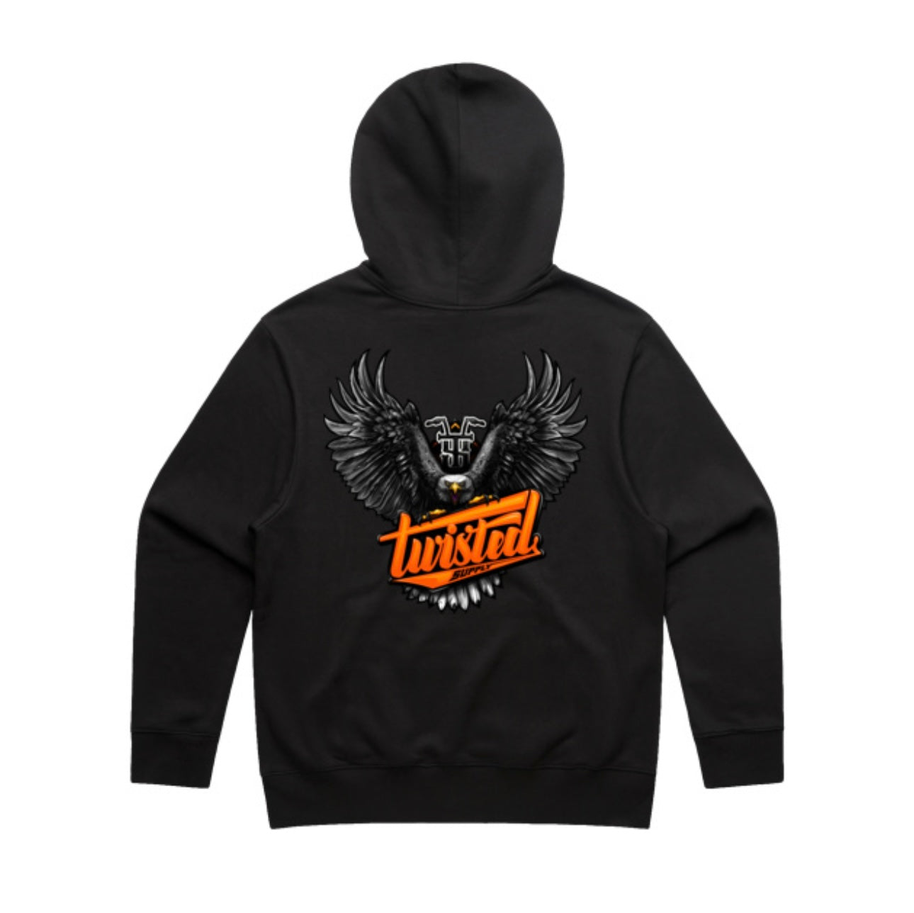 Twisted Eagle Black Orange Hoodie