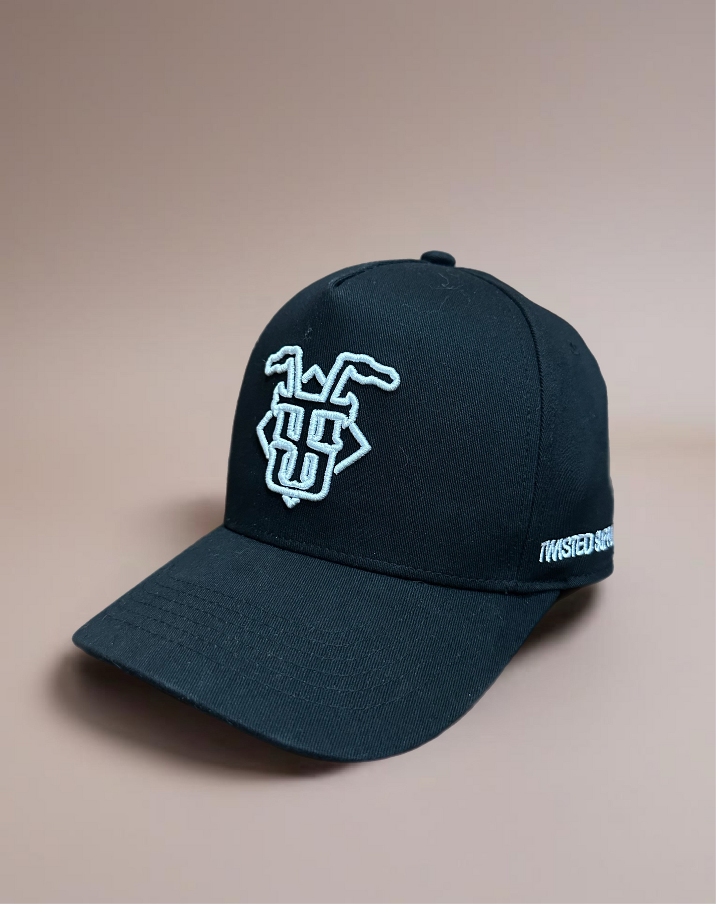 Black handlebar hat