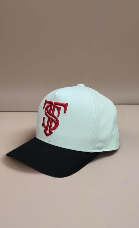 A Frame SnapBack - Cream, Black & Red