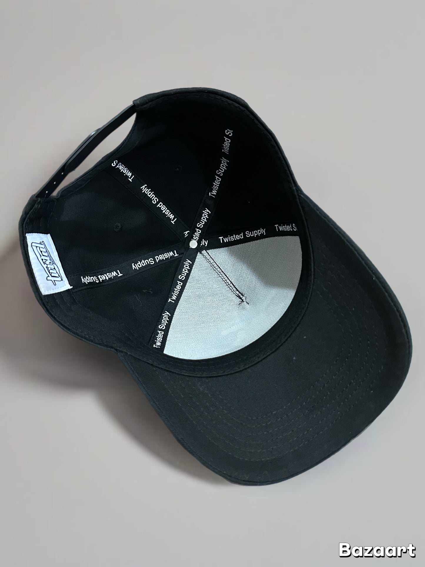 Black handlebar hat